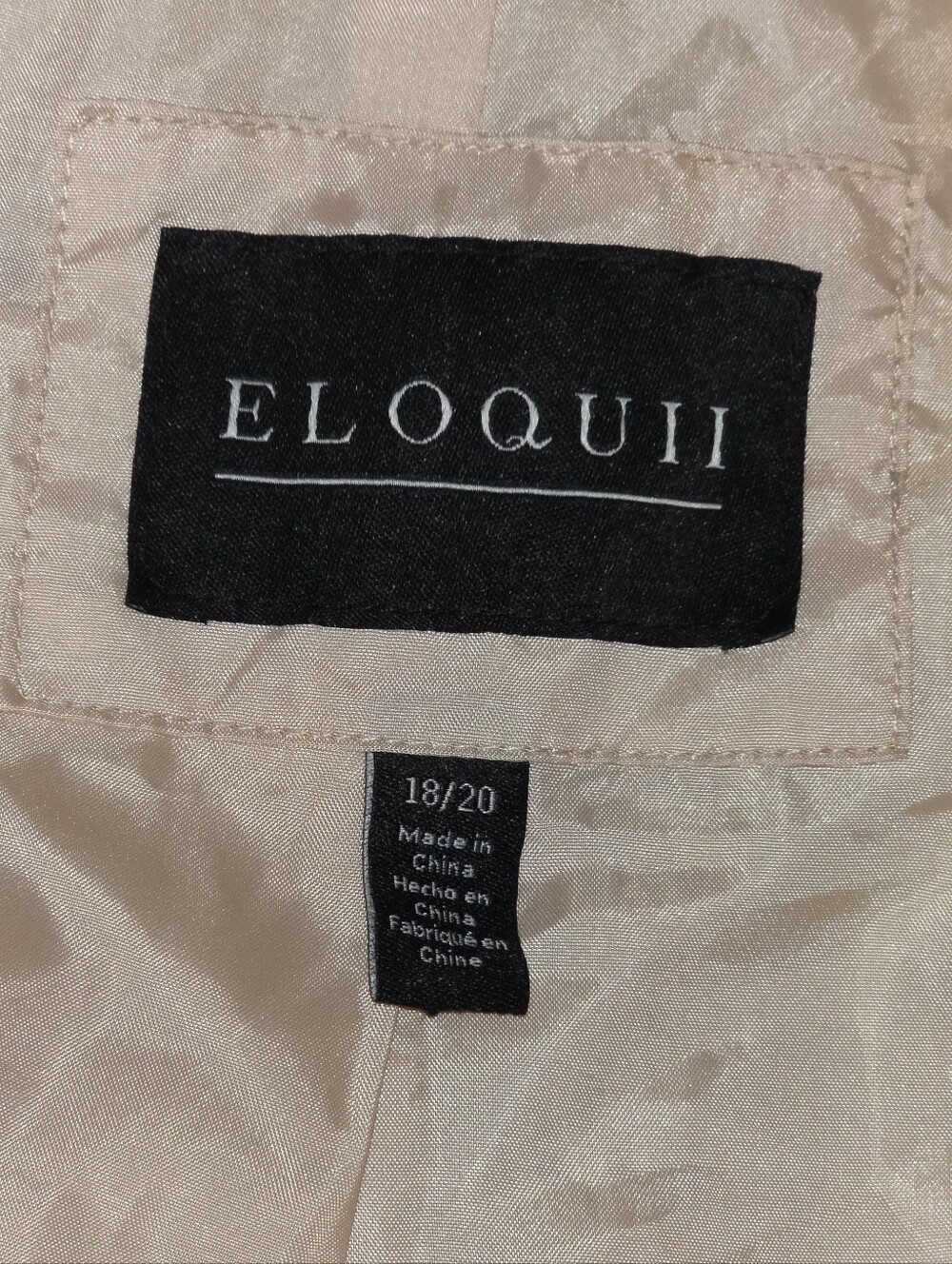 Eloquii Plush Faux Shearling Long Coat - Beige Plus Size 18 20 2X - Picture 8 of 10